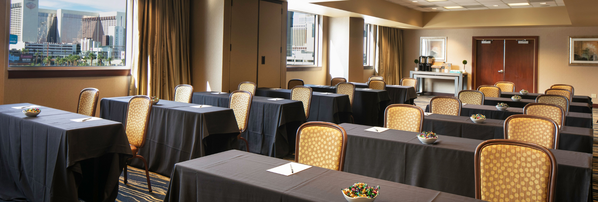 A meeting room at Platinum Hotel near the Las Vegas Convention Center